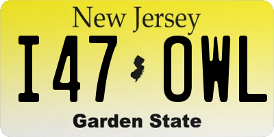 NJ license plate I47OWL