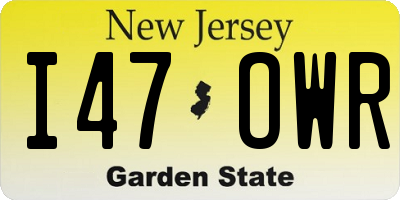 NJ license plate I47OWR