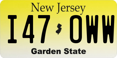 NJ license plate I47OWW
