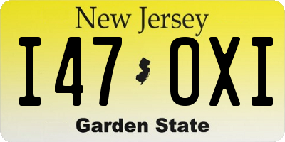 NJ license plate I47OXI
