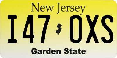 NJ license plate I47OXS