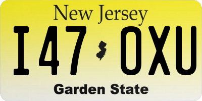 NJ license plate I47OXU