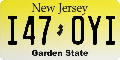 NJ license plate I47OYI