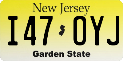 NJ license plate I47OYJ