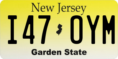 NJ license plate I47OYM