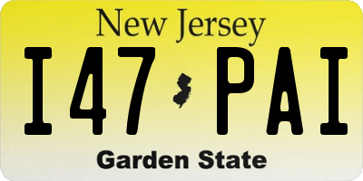 NJ license plate I47PAI