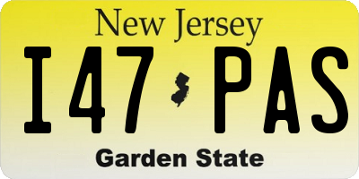 NJ license plate I47PAS