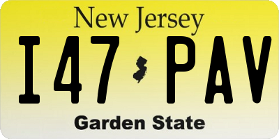 NJ license plate I47PAV