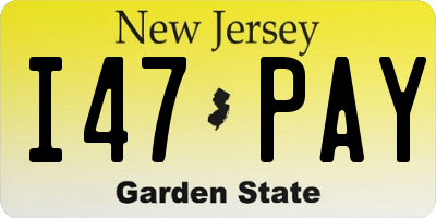 NJ license plate I47PAY