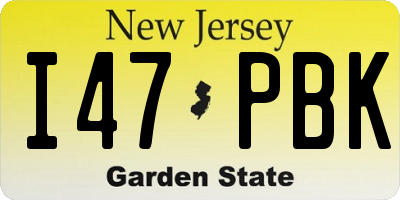 NJ license plate I47PBK