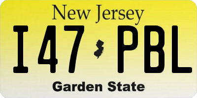 NJ license plate I47PBL