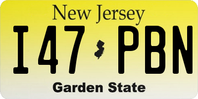 NJ license plate I47PBN