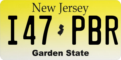 NJ license plate I47PBR