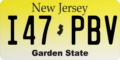 NJ license plate I47PBV