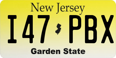 NJ license plate I47PBX