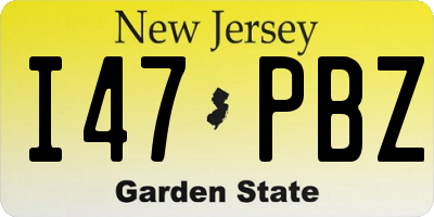 NJ license plate I47PBZ