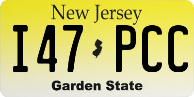 NJ license plate I47PCC