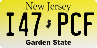 NJ license plate I47PCF