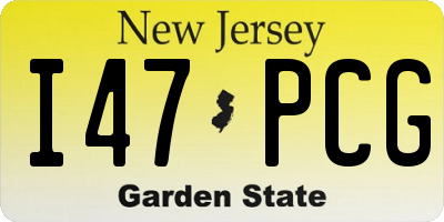 NJ license plate I47PCG