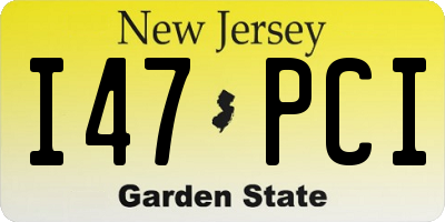 NJ license plate I47PCI