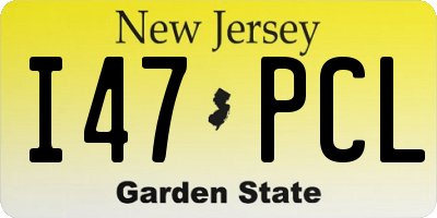 NJ license plate I47PCL