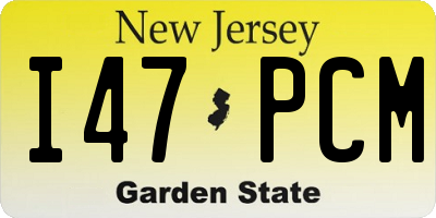 NJ license plate I47PCM