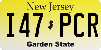 NJ license plate I47PCR