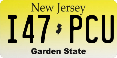 NJ license plate I47PCU