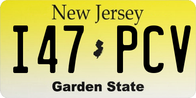 NJ license plate I47PCV
