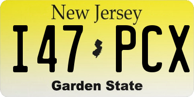 NJ license plate I47PCX