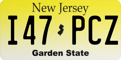 NJ license plate I47PCZ