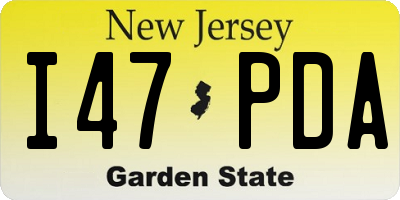 NJ license plate I47PDA