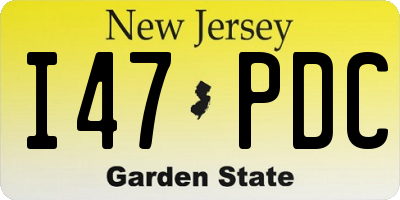 NJ license plate I47PDC