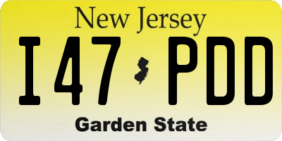 NJ license plate I47PDD