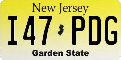 NJ license plate I47PDG