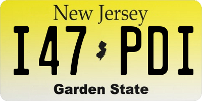 NJ license plate I47PDI