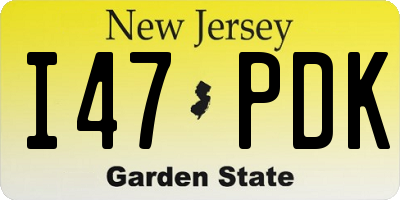 NJ license plate I47PDK