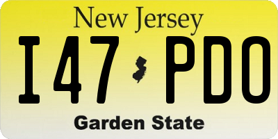 NJ license plate I47PDO