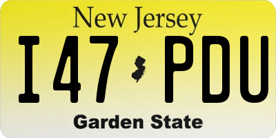 NJ license plate I47PDU