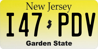 NJ license plate I47PDV