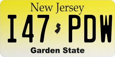 NJ license plate I47PDW