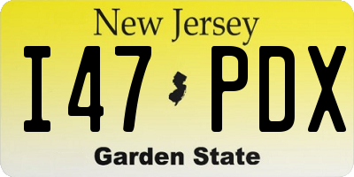NJ license plate I47PDX