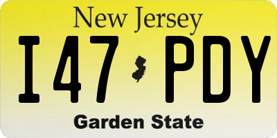 NJ license plate I47PDY