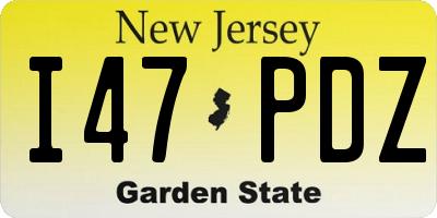 NJ license plate I47PDZ