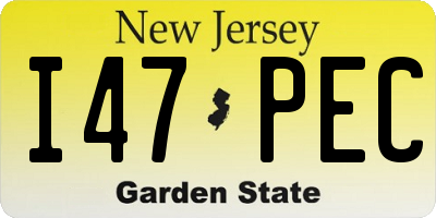 NJ license plate I47PEC