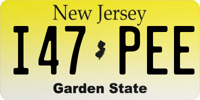 NJ license plate I47PEE