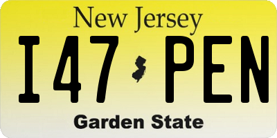 NJ license plate I47PEN