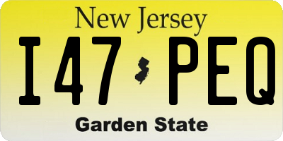 NJ license plate I47PEQ