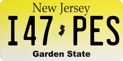 NJ license plate I47PES