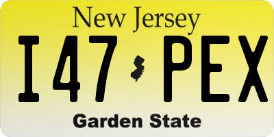 NJ license plate I47PEX